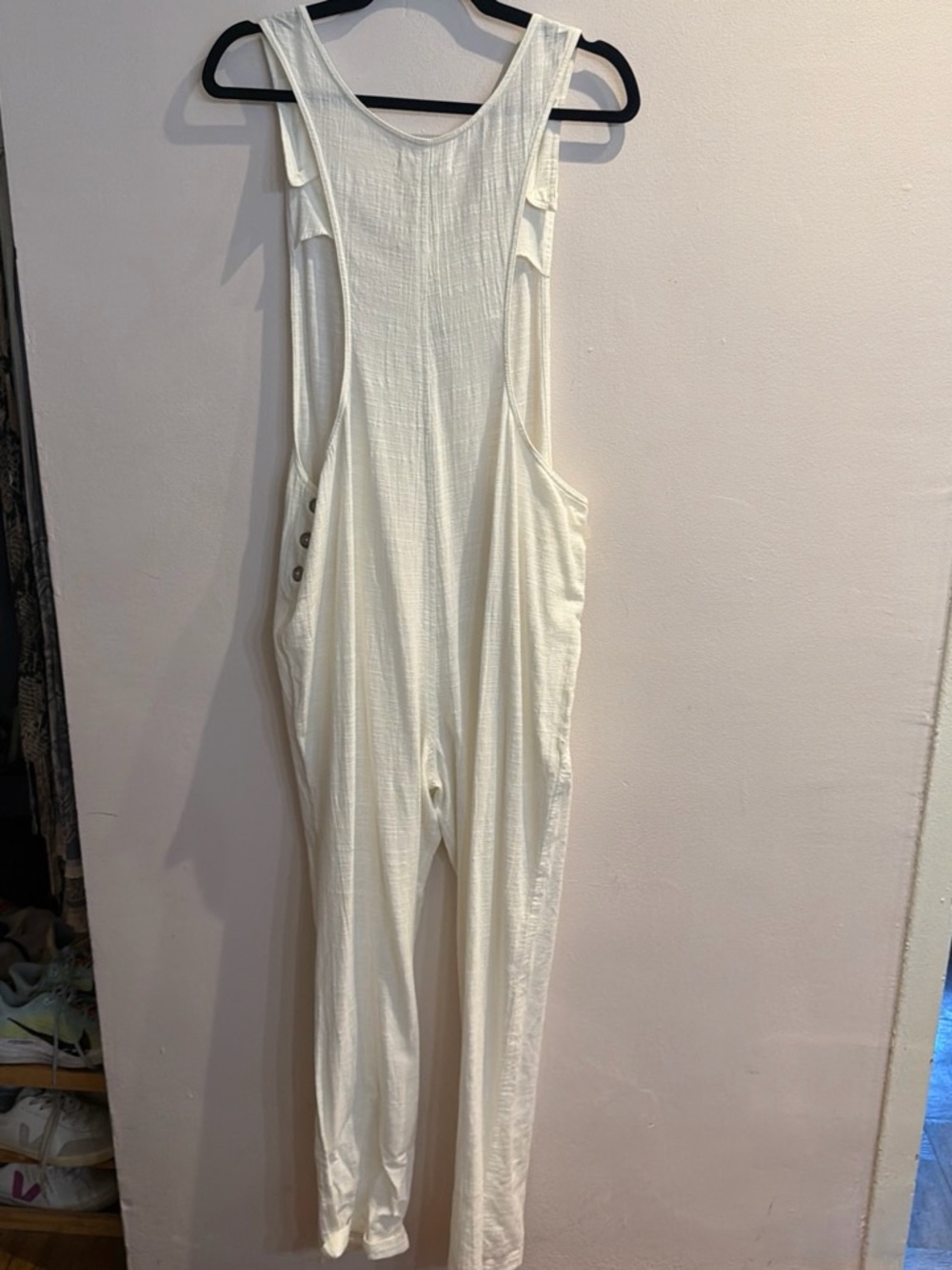 Anthropologie Cream Sleeveless Relaxed Jumpsuit